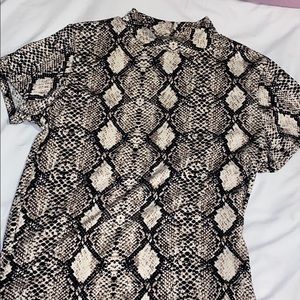 Snake print turtle neck shirt